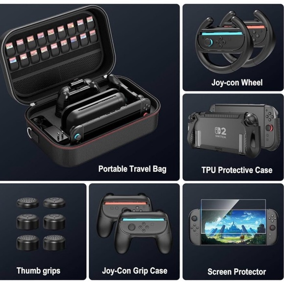 NWT case Nintendo Switch VR Accessory Kit - Black - Picture 2 of 8